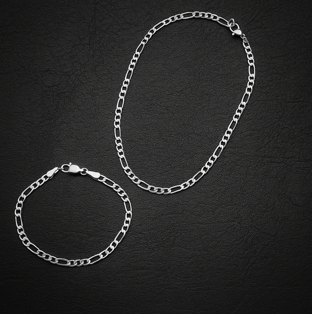 סט טיאגו לגברים - שרשרת וצמיד 925